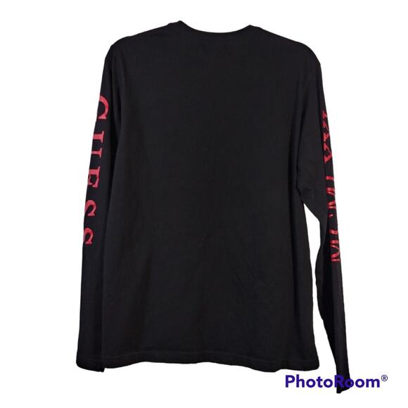 Guess Black Embroidered Westin Devil Long Sleeve Crew Neck Size M - Picture 2 of 8